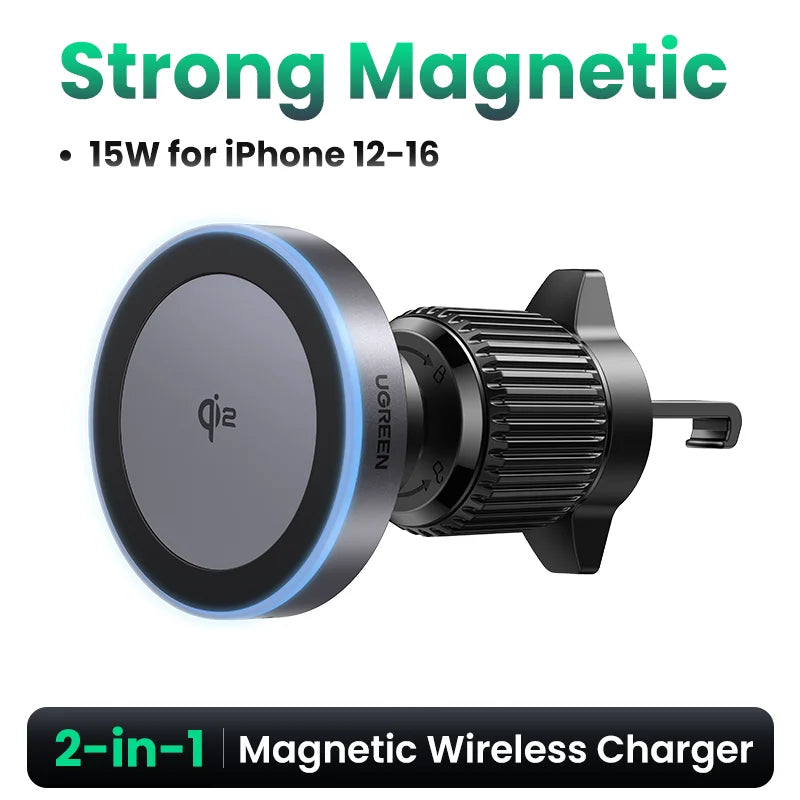 Cargador Inalámbrico para Coche UGREEN Qi2 – 15W/25W MagSafe